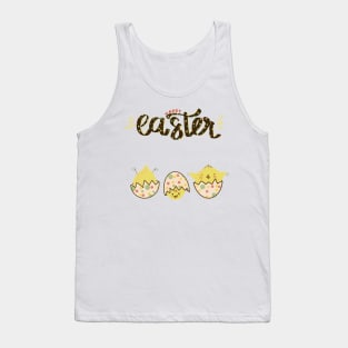 Happy Easter funny chicks in eggs Tank Top